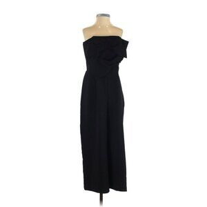 Top Shop Black Jumper  Wide Leg Tie Bow Collar Cut Open Back Size 4 Formal Sexy